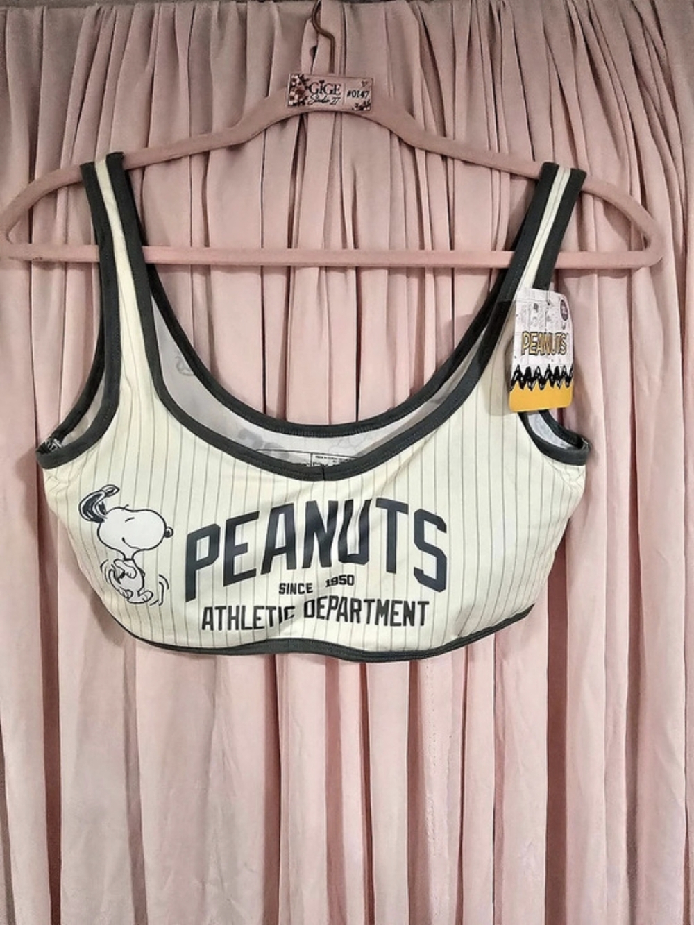 Peanuts Bra in Cream & Gray Size XL NWT